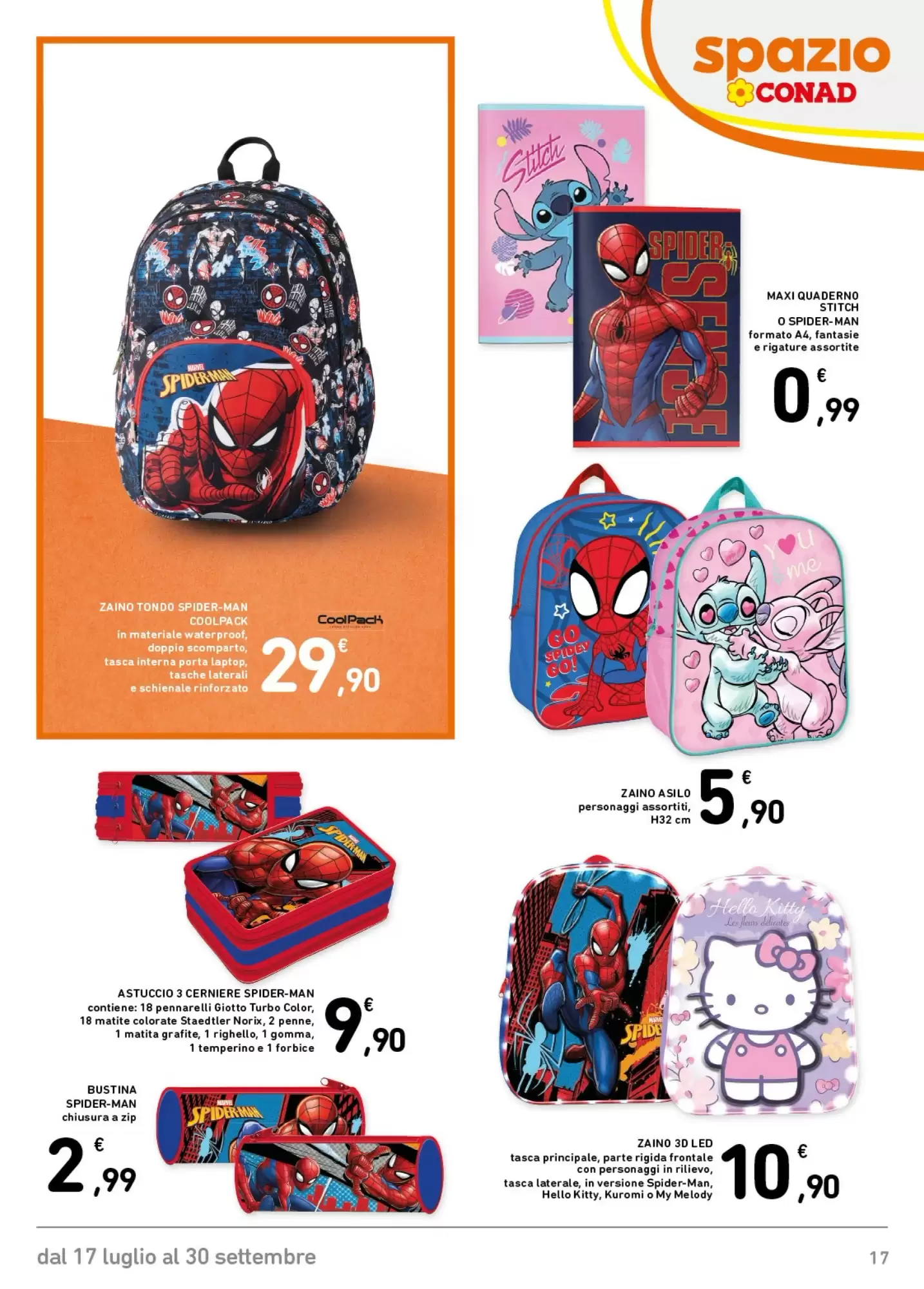 Volantino Spazio Conad Dal 11 Agosto Al 24 Agosto 2026 Anteprima - Immagine 1 Scuola Dal 17 Luglio - 30 Settembre