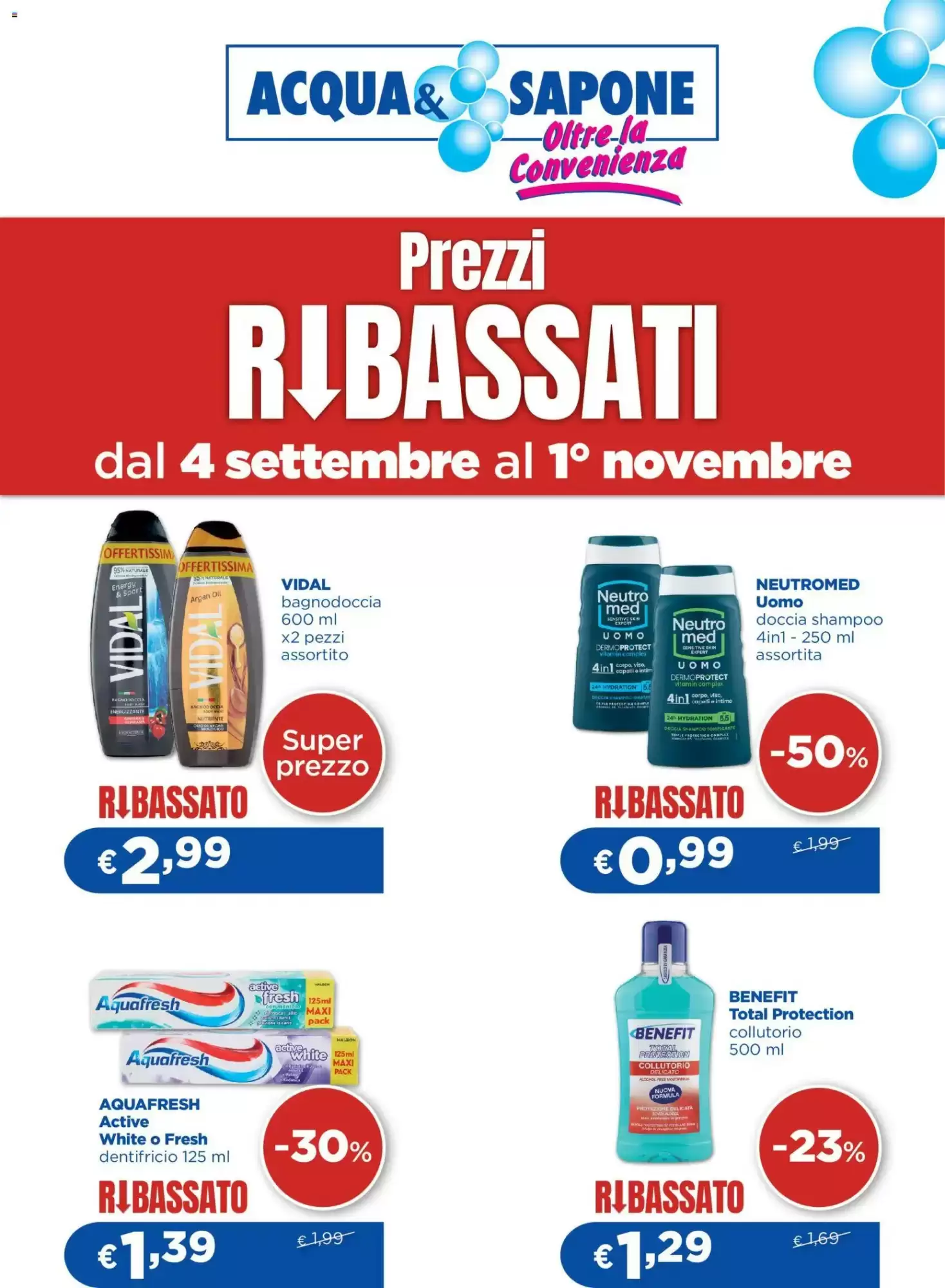 Dal 4 Settembre - 1 Novembre