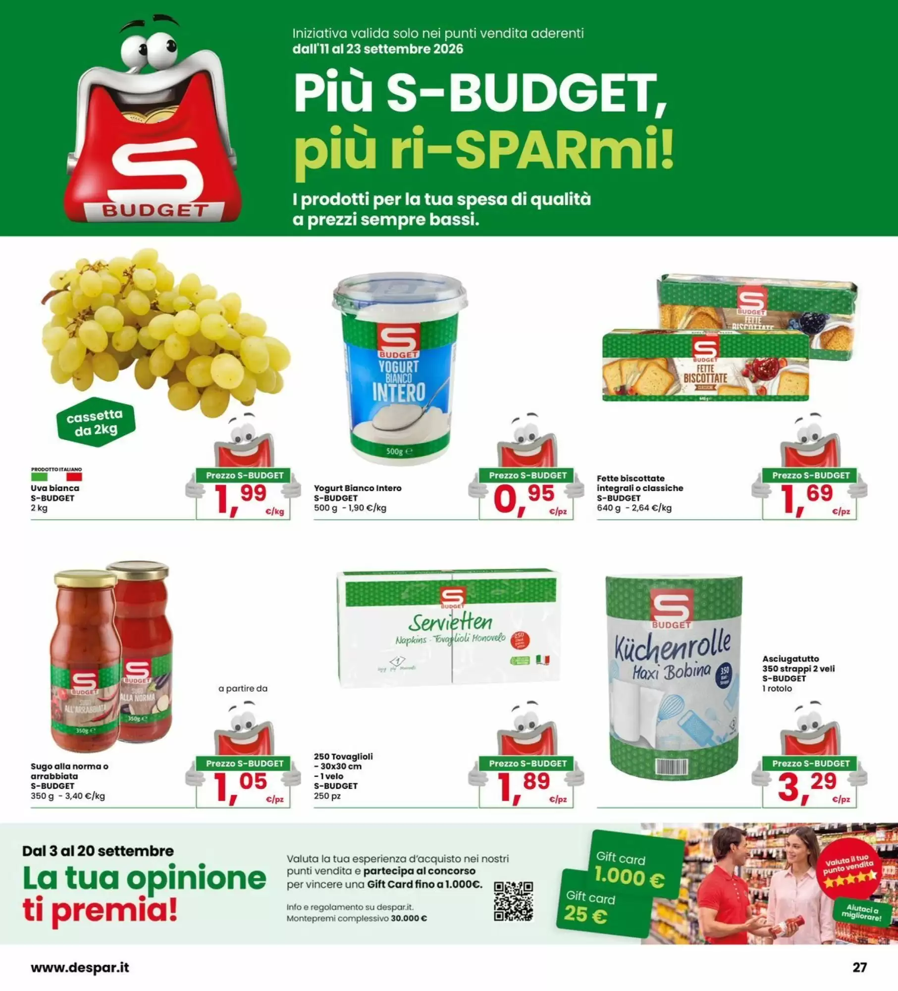 Eurospar Volantino Dal 11 Settembre Al 20 Settembre 2026 Anteprima - Immagine 1 Dal 11 Settembre