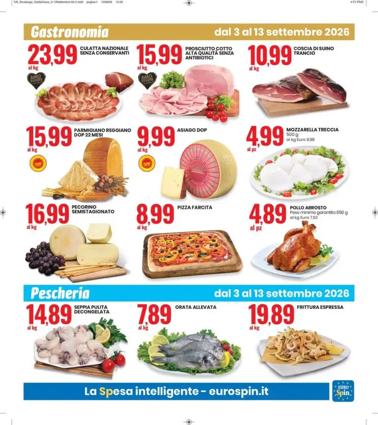 Dal 3 Settembre