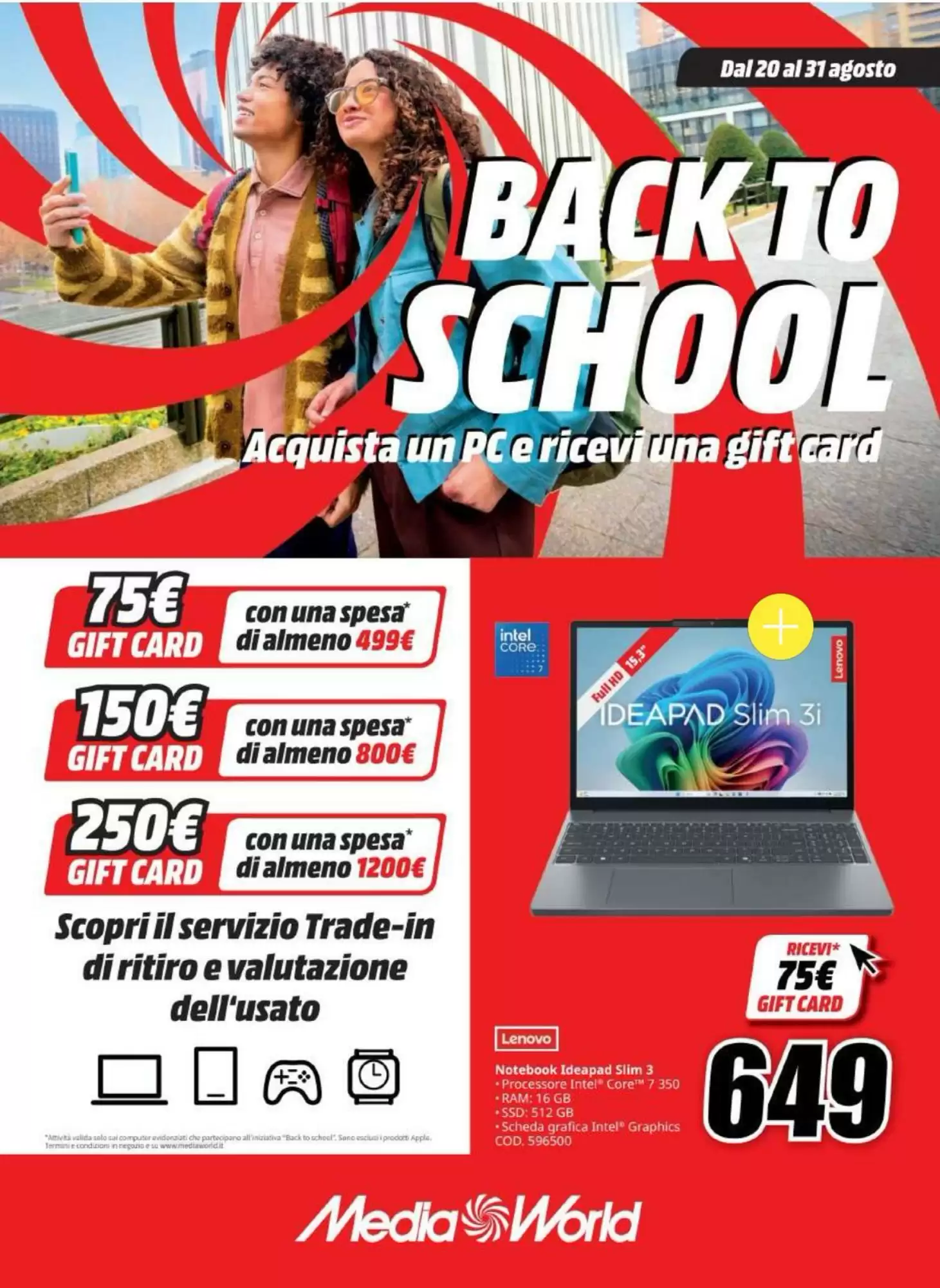 Volantino Mediaworld Dal 20 Agosto Al 31 Agosto 2026 Anteprima - Immagine 1 Dal 20 Agosto School