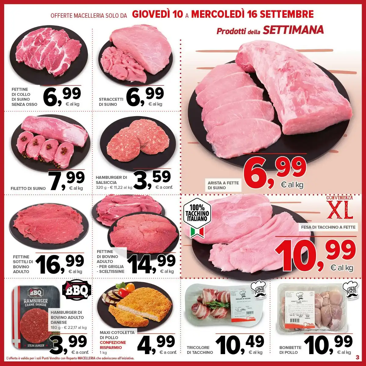 Dal 3 Settembre