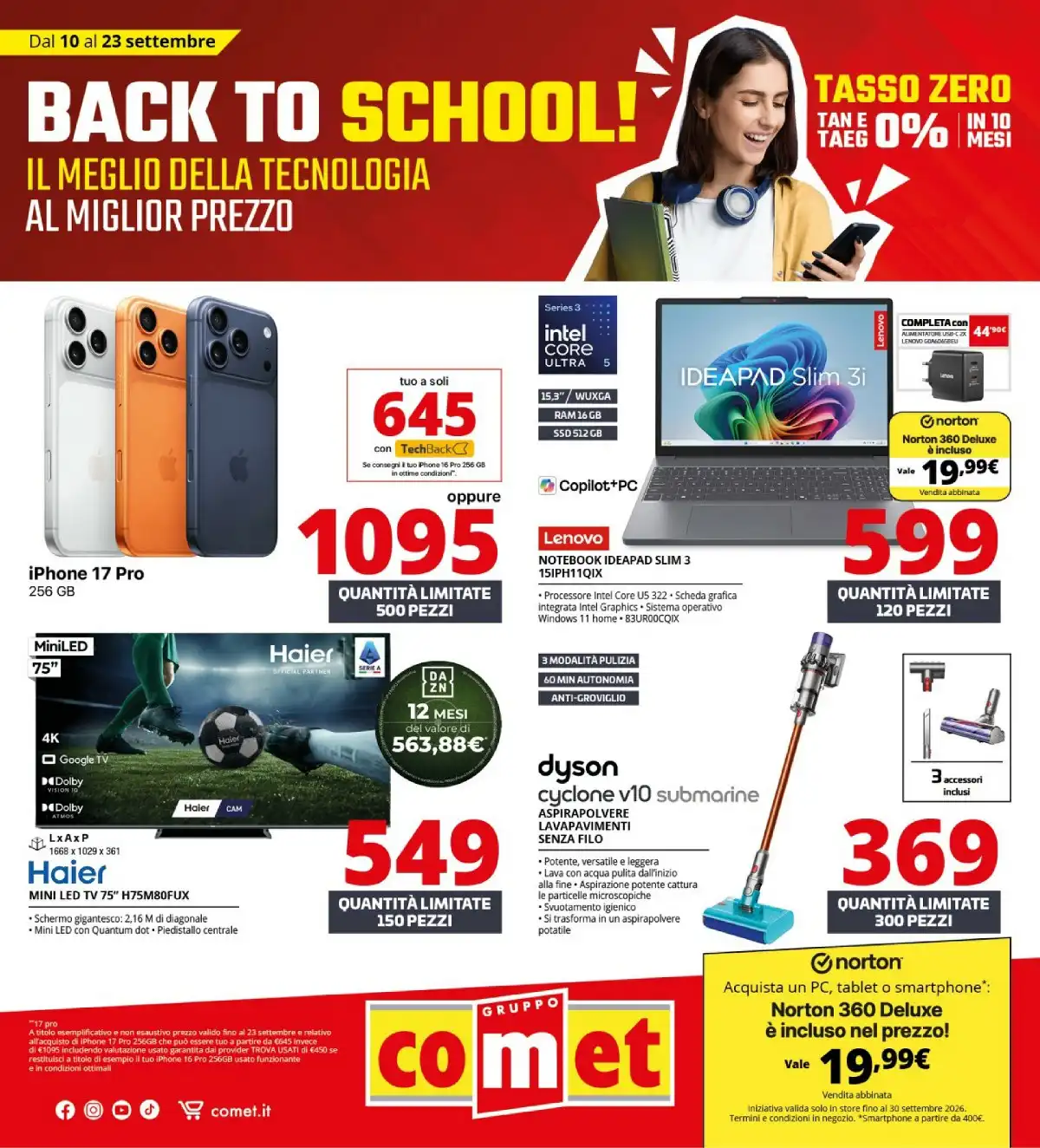 Volantino Comet Dal 10 Settembre Al 23 Settembre 2026 Anteprima - Immagine 1 Dal 10 Settembre Back To School