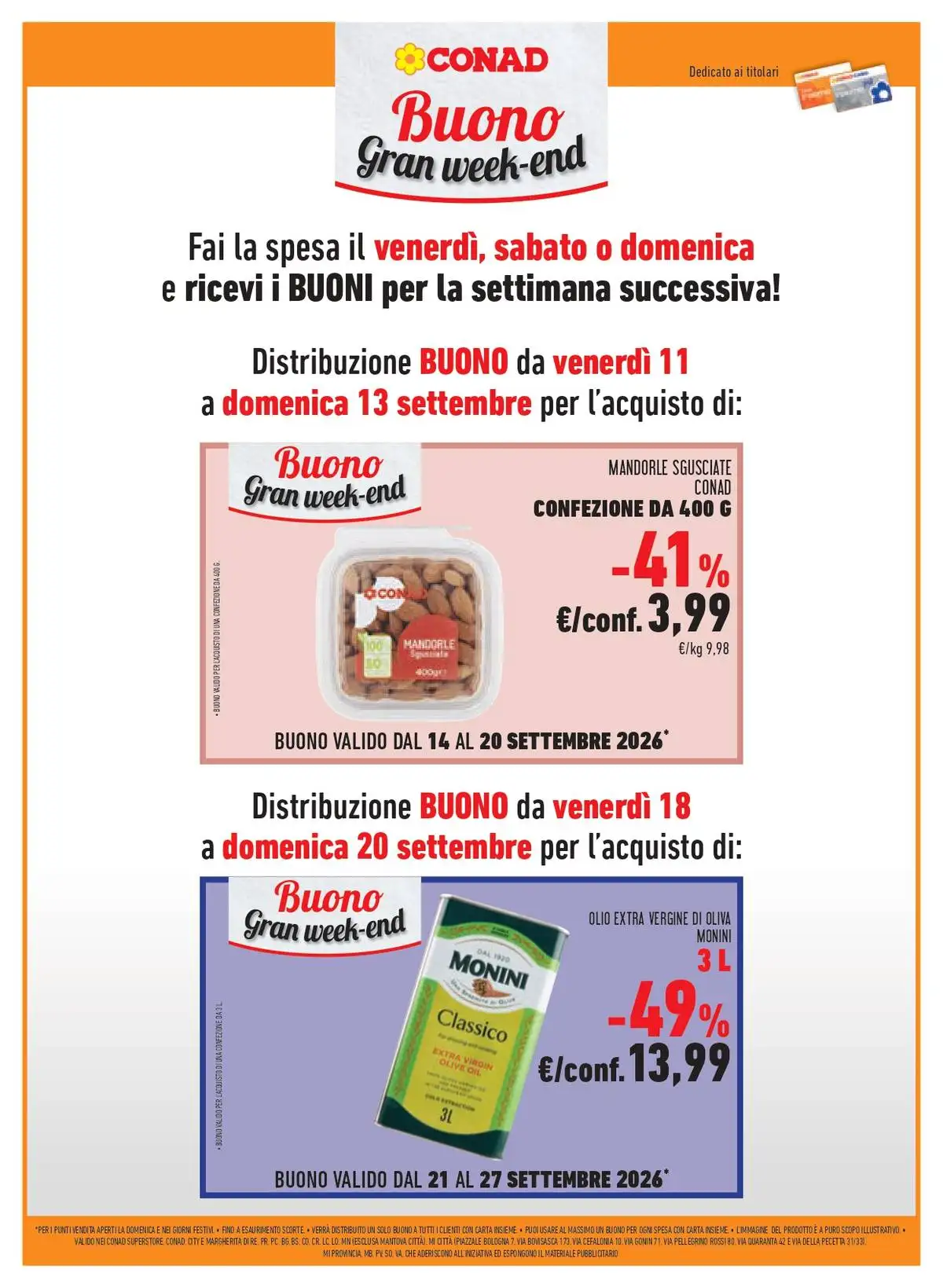 dal 9 settembre