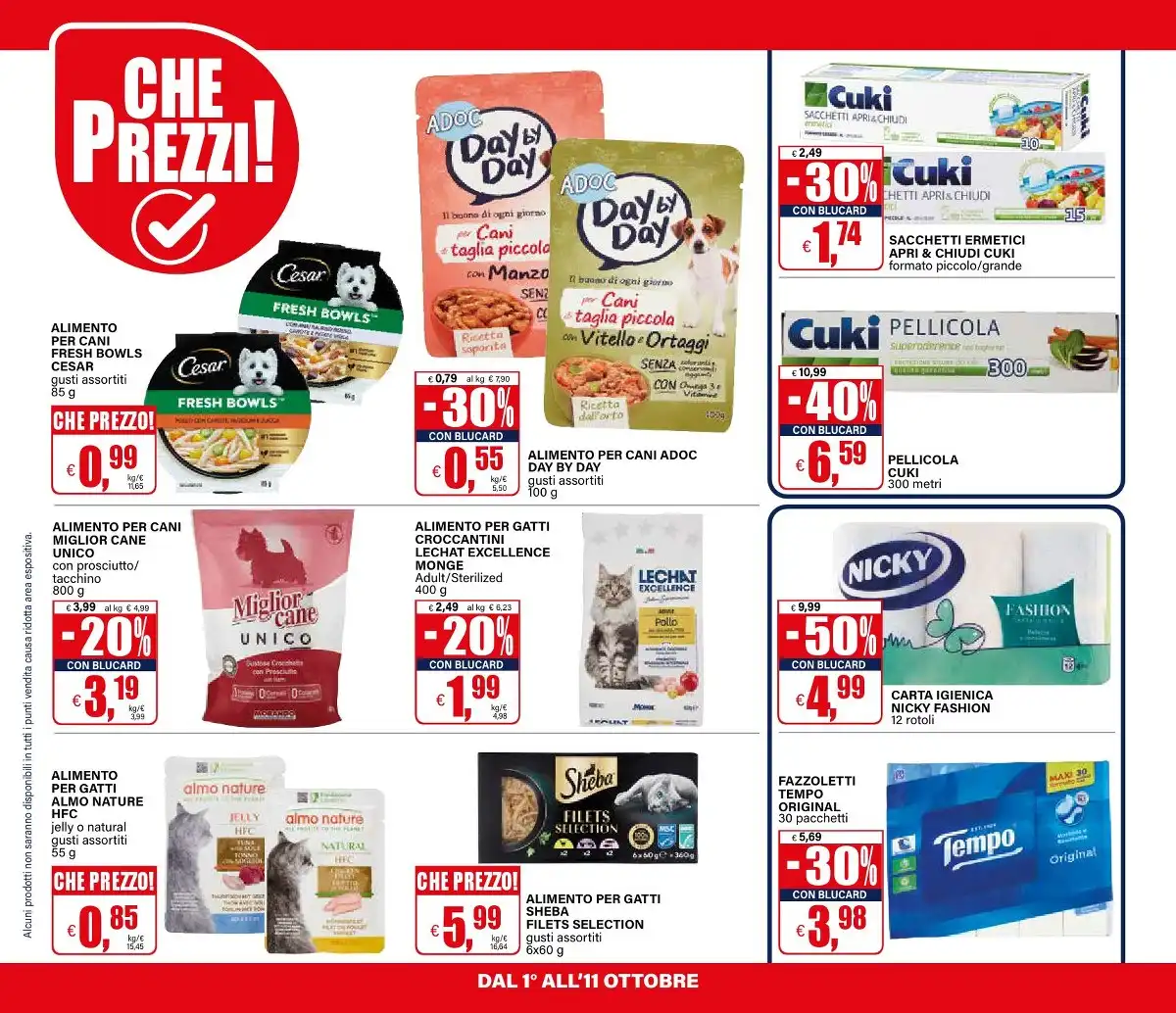 Dal 1 Ottobre