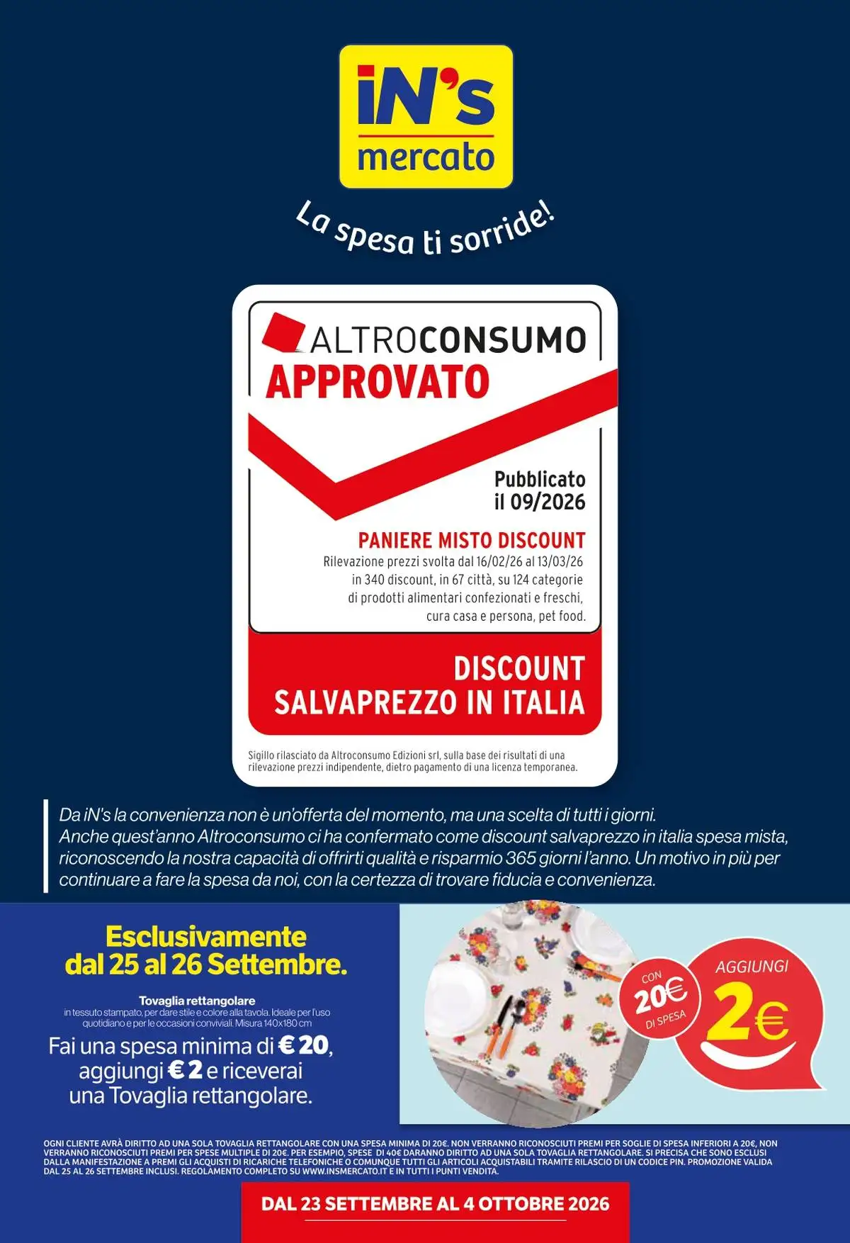 Volantino In’s Mercato Dal 23 Settembre Al 4 Ottobre 2026 Anteprima - Immagine 1 Dal 23 Settembre
