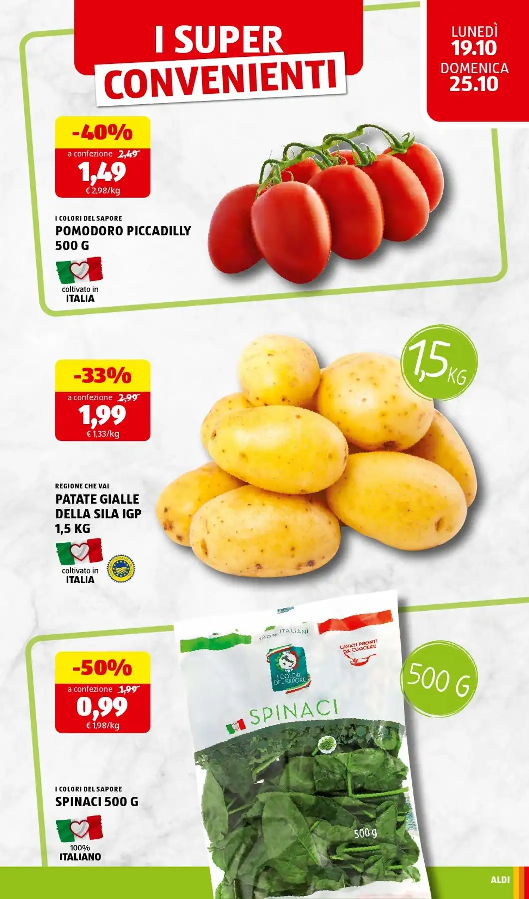 Dal 19 Ottobre
