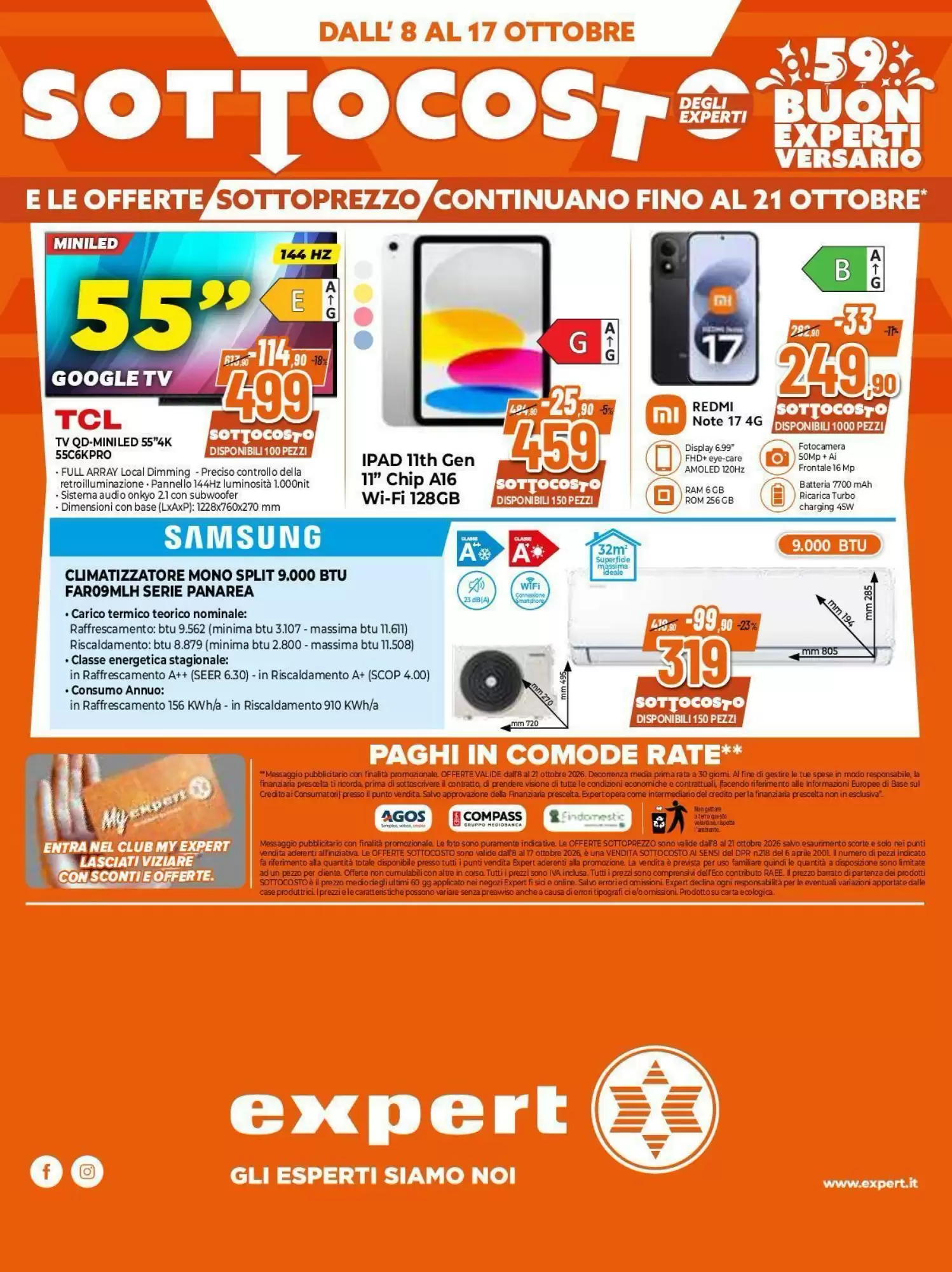 Dal 8 Ottobre