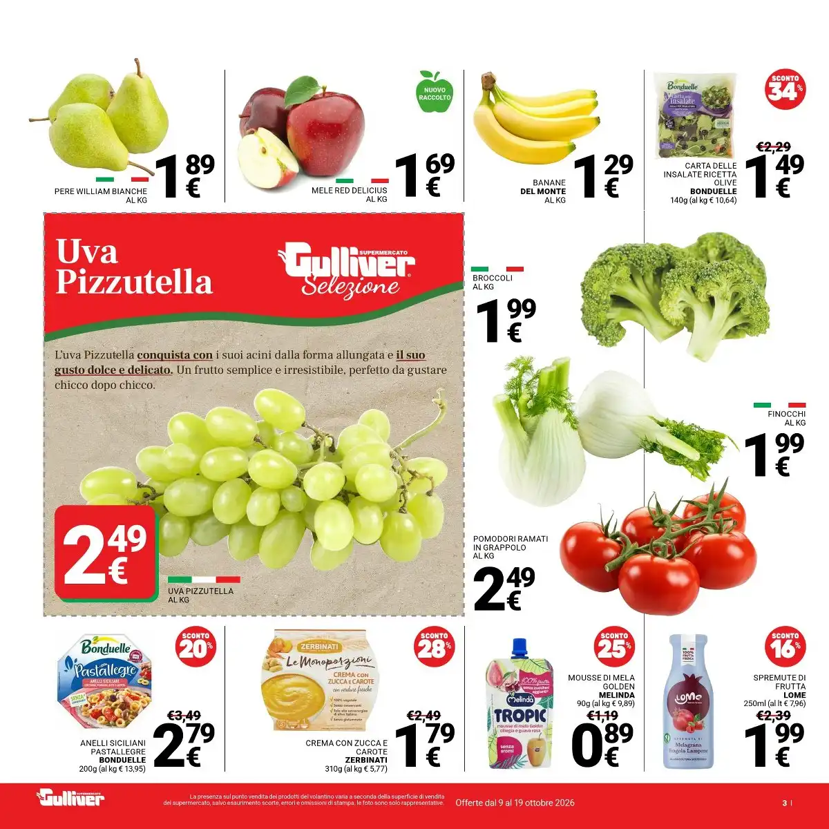 Dal 9 Ottobre