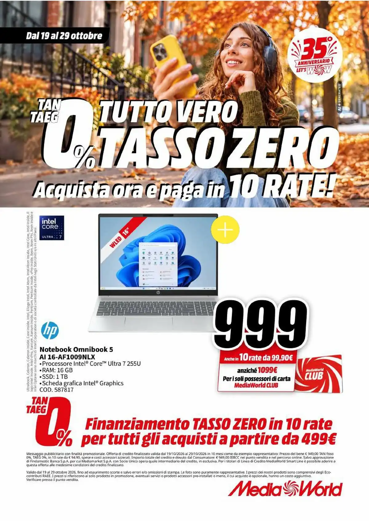 Volantino Mediaworld Dal 19 Ottobre Al 29 Ottobre 2026 Anteprima - Immagine 1 Dal 19 Ottobre