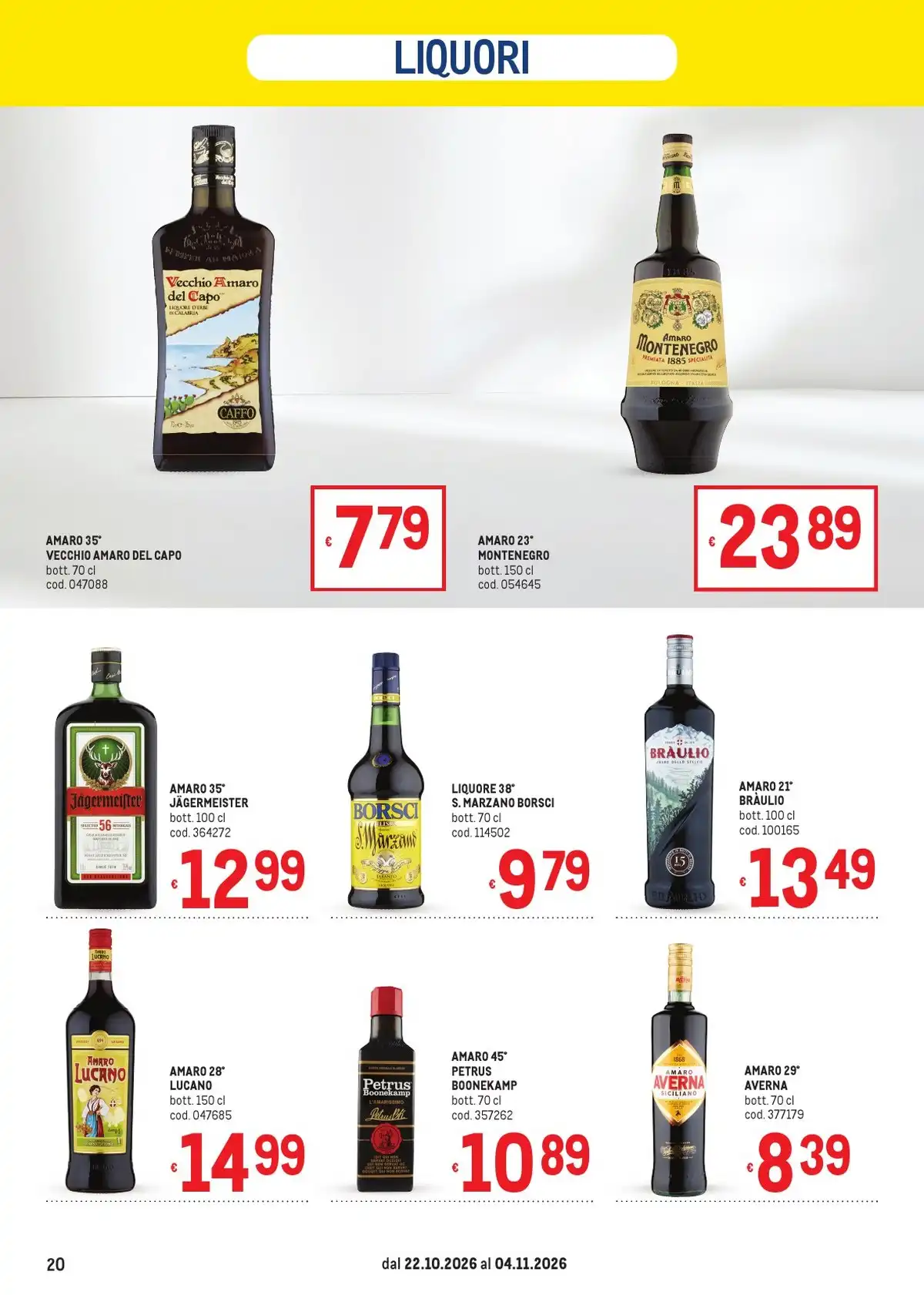 Dal 22 Ottobre